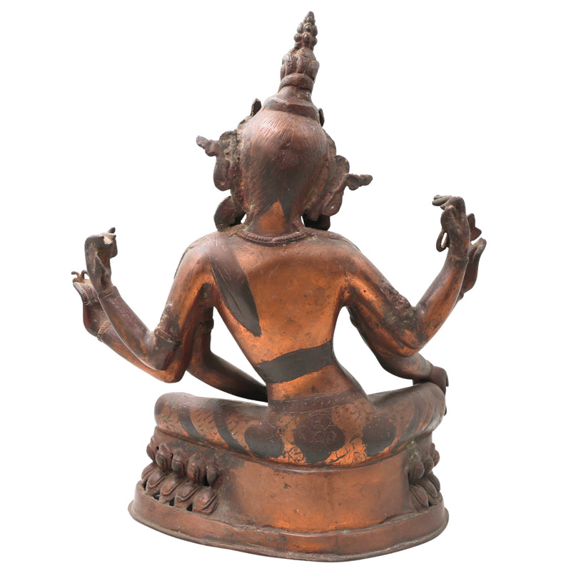 Brass Vasudhara Deer Idol Statue, Handcrafted Traditional Prosperity Murti for Vastu, Home Decor & Gifting, Brown, 16 Inch, 1 Piece