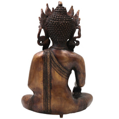 Brass Crown Gautama Buddha Idol Handcrafted Statue for Home Decor, Meditation, Vastu & Spiritual Gifting, Gold, 14 Inch, 1 Piece