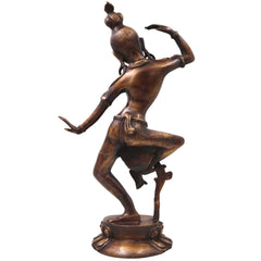 Brass Dancing Parvathi Idol Murti Nartana Parvati Devi Statue, Handcrafted Traditional Chola Pooja Decor Gift, Gold, 15.5 Inch, 1 Piece