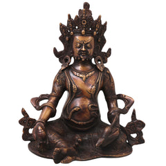 Brass Kubera Idol Murti, Handcrafted Dhan Kubera Wealth God Statue for Pooja, Home Decor & Spiritual Gifting, Gold, 10 Inch, 1 Piece