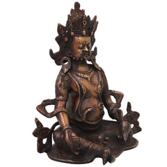 Brass Kubera Idol Murti, Handcrafted Dhan Kubera Wealth God Statue for Pooja, Home Decor & Spiritual Gifting, Gold, 10 Inch, 1 Piece