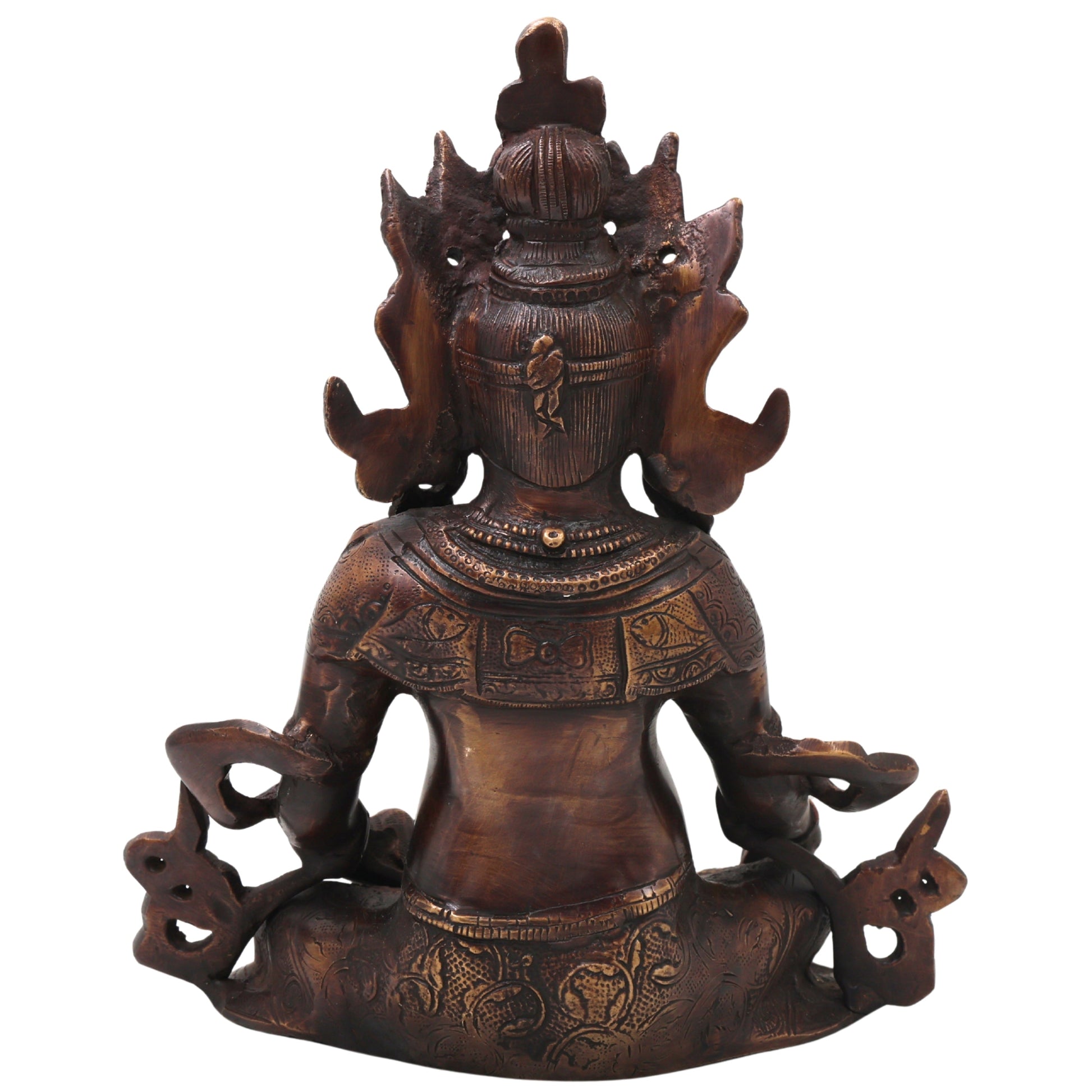 Brass Kubera Idol Murti, Handcrafted Dhan Kubera Wealth God Statue for Pooja, Home Decor & Spiritual Gifting, Gold, 10 Inch, 1 Piece