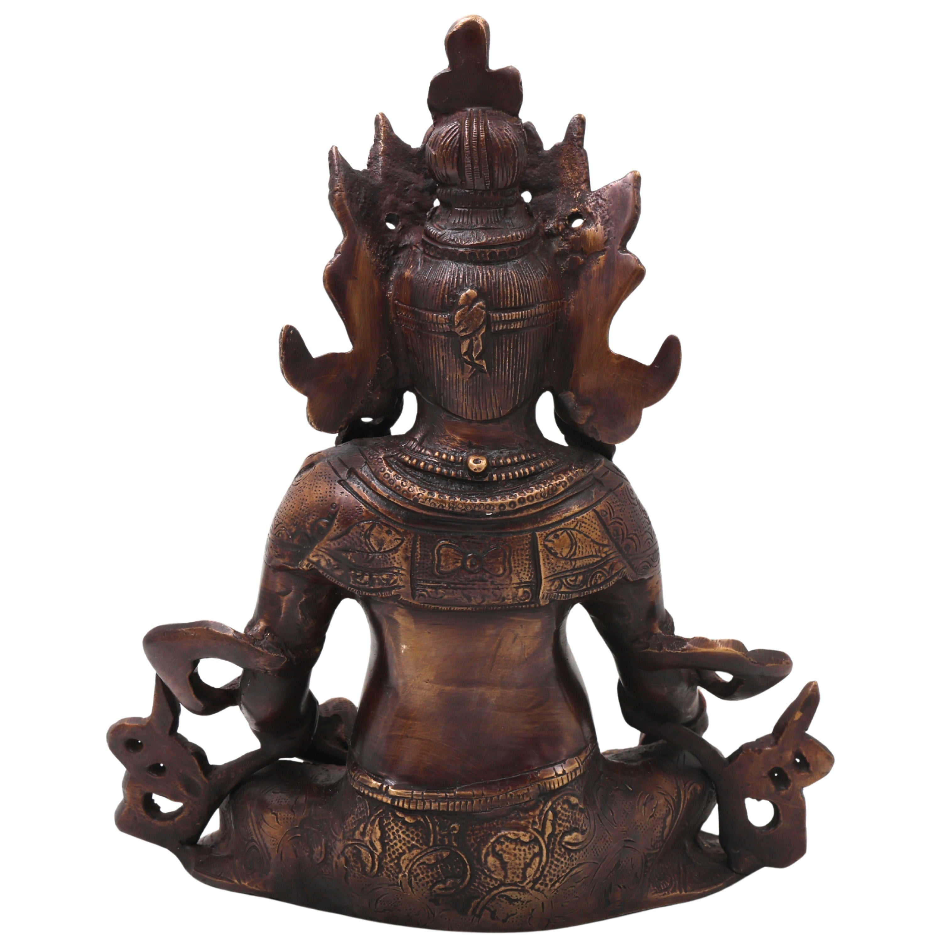 Brass Kubera Idol Murti, Handcrafted Dhan Kubera Wealth God Statue for Pooja, Home Decor & Spiritual Gifting, Gold, 10 Inch, 1 Piece