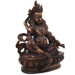 Brass Kuber Idol Murti, Handcrafted Lord Kubera Vaishravana Traditional Chola Statue for Pooja, Decor & Gifting, Gold, 9 Inch, 1 Piece