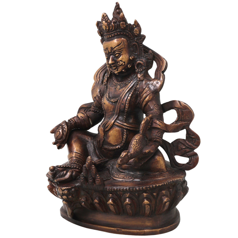 Brass Kuber Idol Murti, Handcrafted Lord Kubera Vaishravana Traditional Chola Statue for Pooja, Decor & Gifting, Gold, 9 Inch, 1 Piece