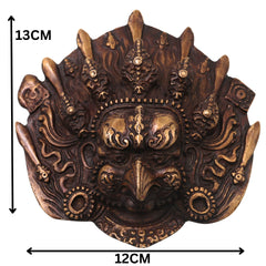 Brass Garuda Face Sculpture Wall Hanging, Vishnu Vahana Garuda Mask, Traditional Temple Decor & Spiritual Gift, Gold, 5 Inch, 1 Piece