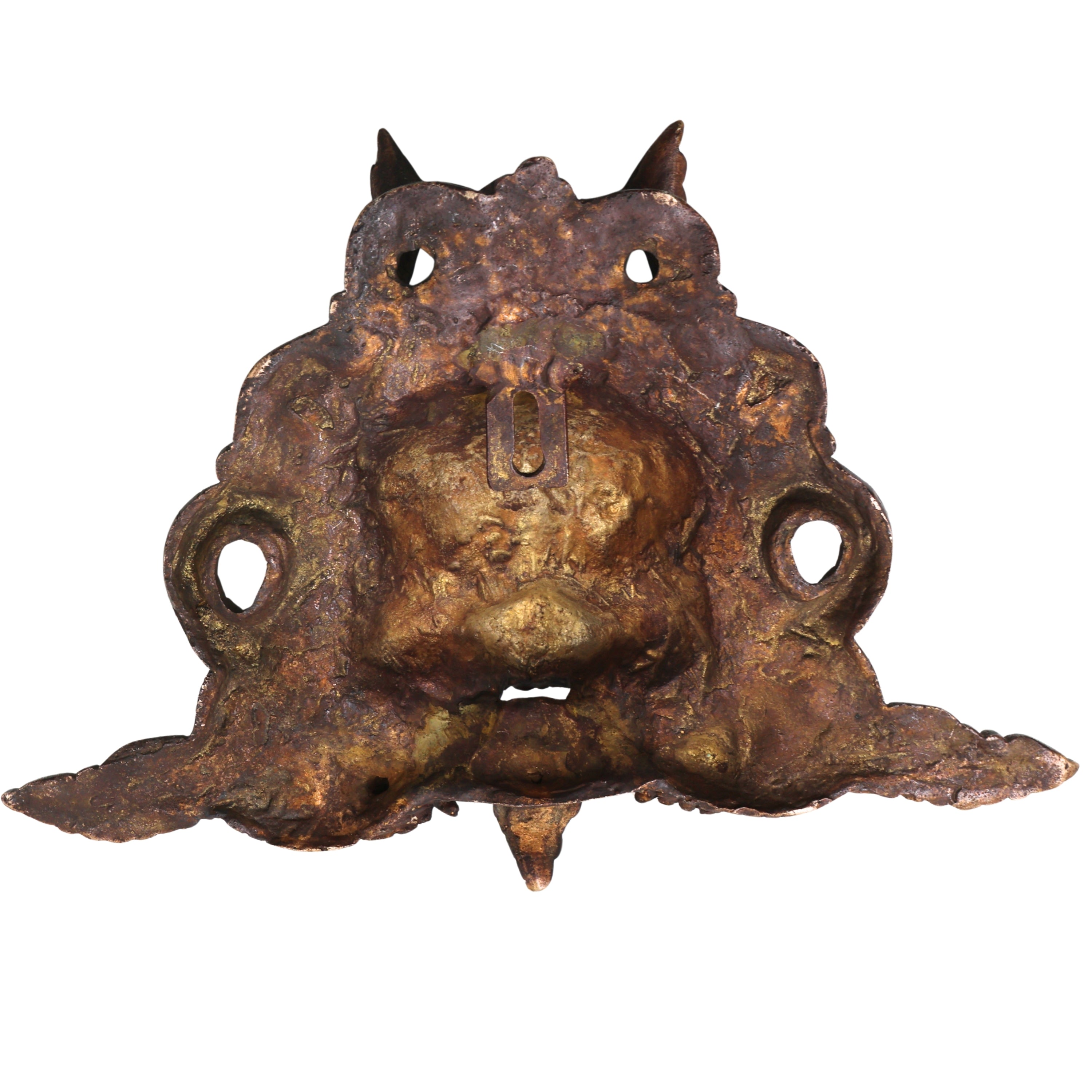 Handcrafted Brass Kaal Bhairava Face Sculpture, Traditional Bhairav Wall Hanging for Pooja, Vastu & Temple Decor, Gold, 7.5 Inch, 1 Piece