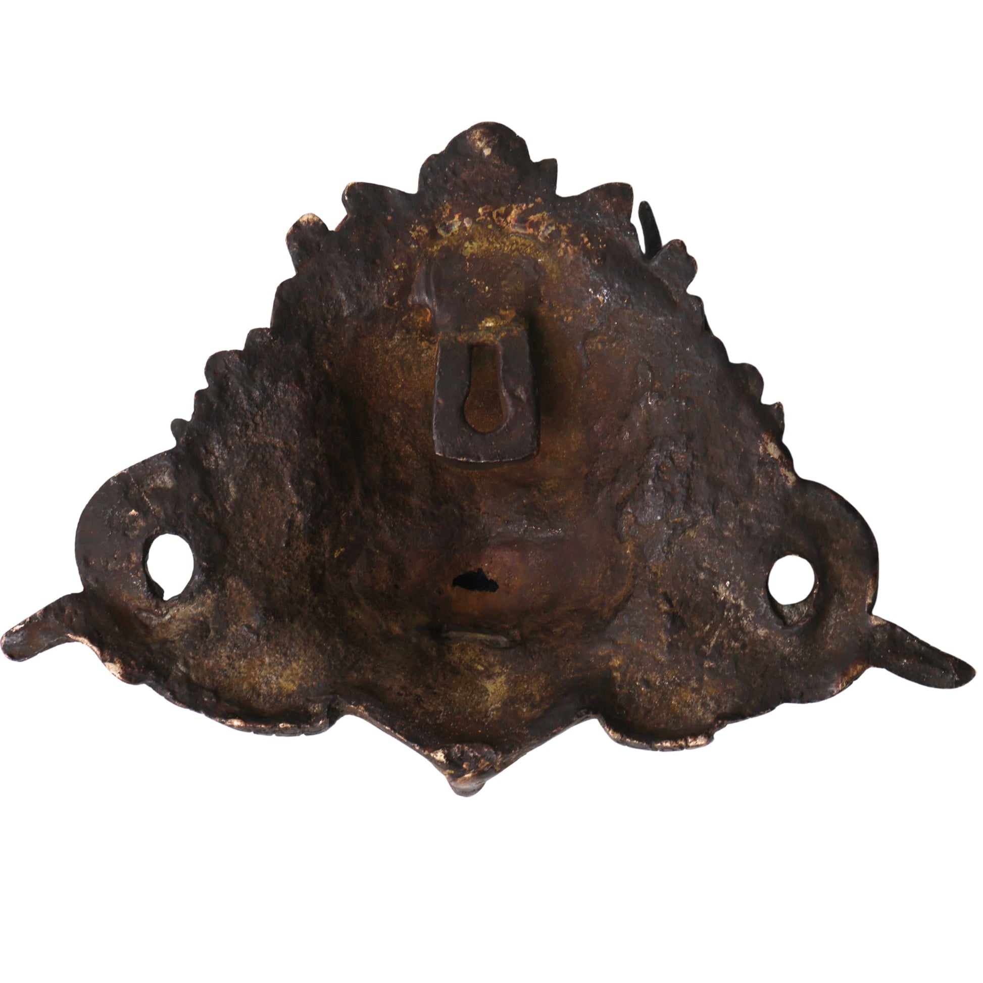 Handcrafted Brass Bhairava Face Wall Sculpture, Lord Kala Bhairav Mask for Temple, Vastu, Pooja & Spiritual Decor, Gold, 4.5 Inch, 1 Piece