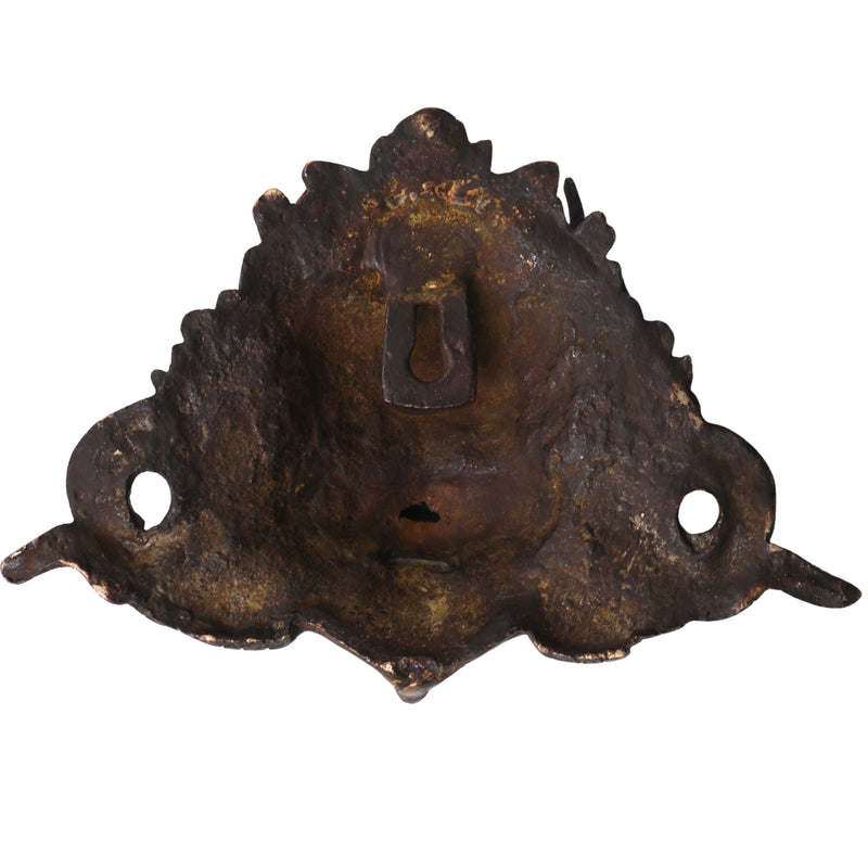 Handcrafted Brass Bhairava Face Wall Sculpture, Lord Kala Bhairav Mask for Temple, Vastu, Pooja & Spiritual Decor, Gold, 4.5 Inch, 1 Piece
