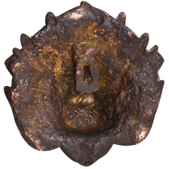 Brass Kala Bhairava Face Sculpture, Handcrafted Bhairava Wall Decor Mask for Pooja, Temple & Vastu, Gold, 5 Inch, 1 Piece