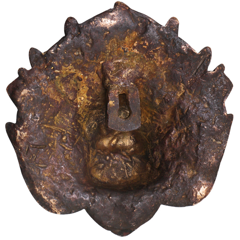 Brass Kala Bhairava Face Sculpture, Handcrafted Bhairava Wall Decor Mask for Pooja, Temple & Vastu, Gold, 5 Inch, 1 Piece