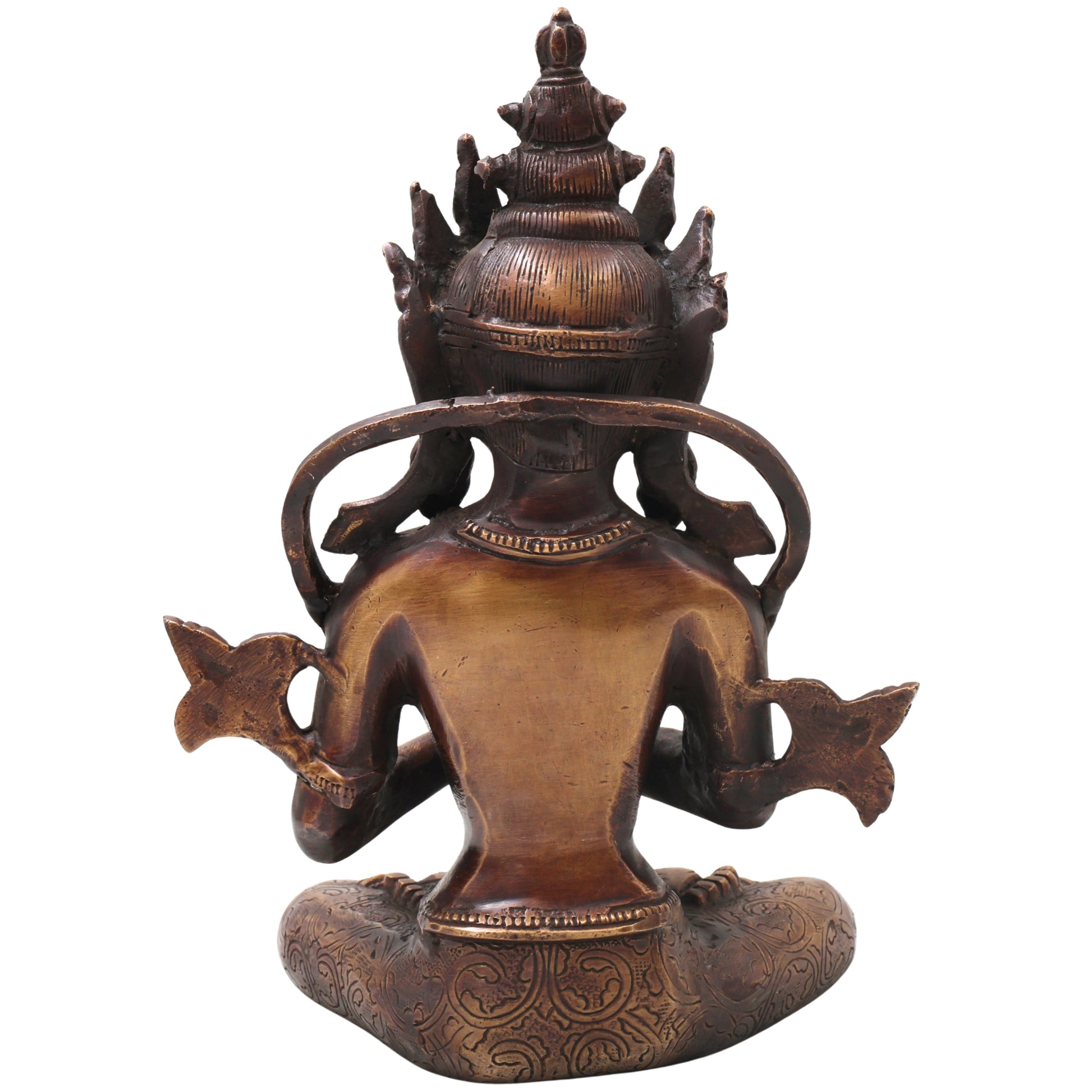 Brass Vajradhara Idol Murti Handcrafted  Adi Buddha Dorje Chang Statue for Pooja, Home Decor & Gifting, Gold, 11 Inch, 1 Piece