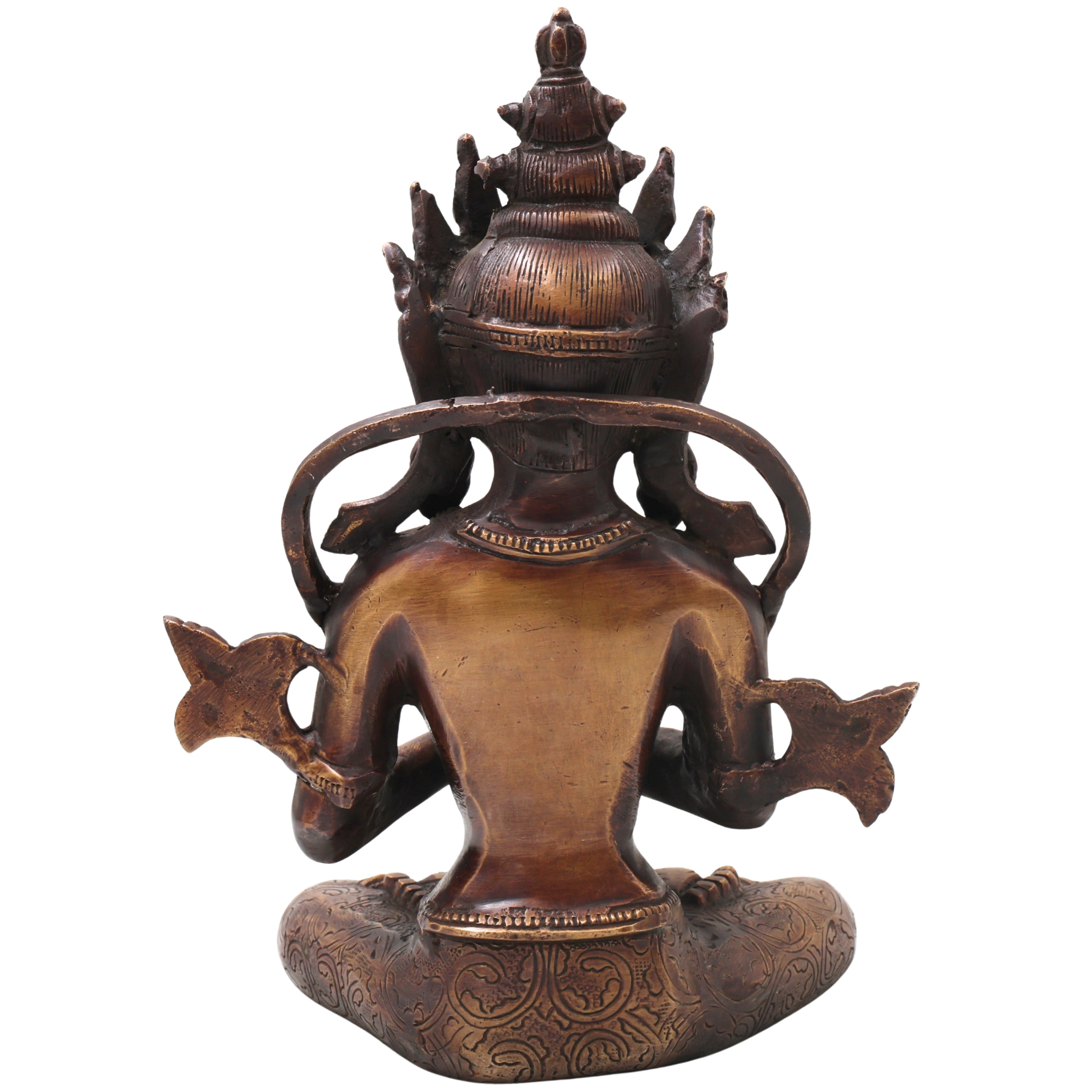 Brass Vajradhara Idol Murti Handcrafted  Adi Buddha Dorje Chang Statue for Pooja, Home Decor & Gifting, Gold, 11 Inch, 1 Piece