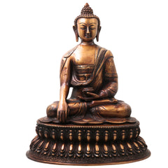 Handcrafted Brass Gautama Buddha Idol Murti, Traditional Chola Meditation Statue for Pooja, Home Decor & Gifting, Gold, 18.5 Inch, 1 Piece