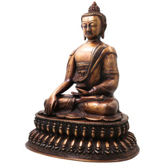 Handcrafted Brass Gautama Buddha Idol Murti, Traditional Chola Meditation Statue for Pooja, Home Decor & Gifting, Gold, 18.5 Inch, 1 Piece