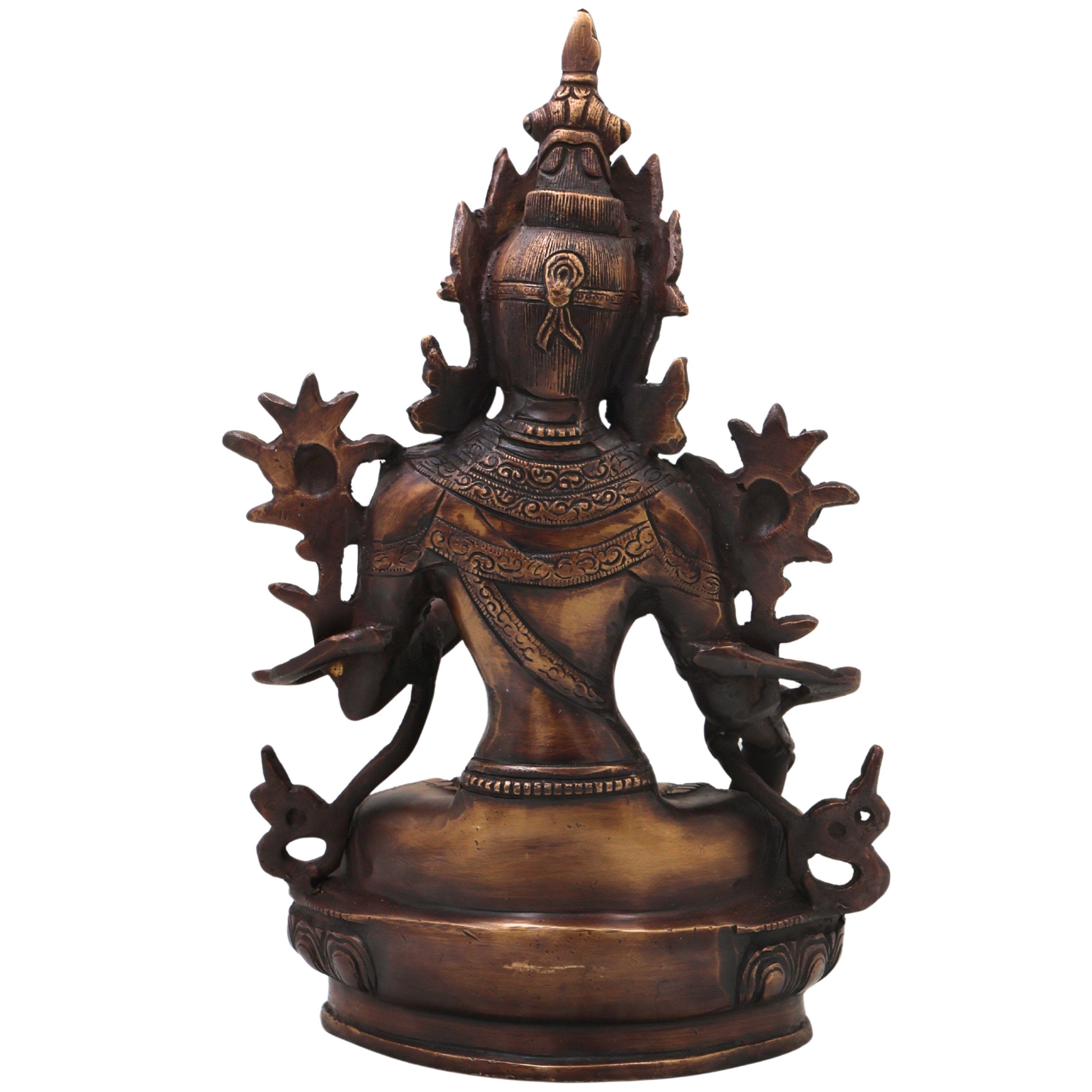 Brass White Tara Idol Murti, Handcrafted  Shveta Tara Devi Traditional Sculpture for Pooja, Decor & Gifting, Gold, 13 Inch, 1 Piece