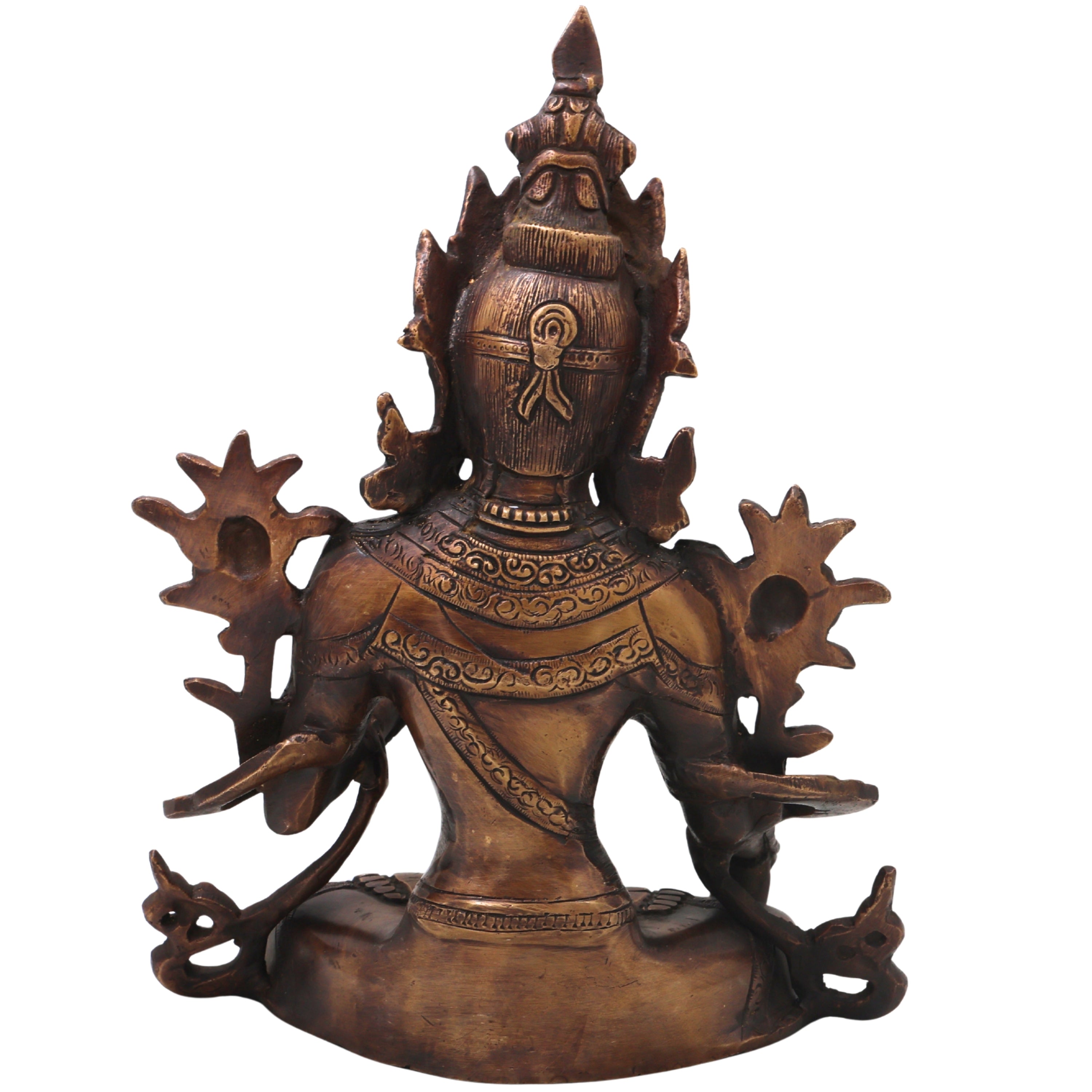 Brass White Tara Idol Handcrafted Arya Tara Goddess Murti Traditional Chola Statue for Pooja Decor & Gifting, Gold, 11 Inch, 1 Piece