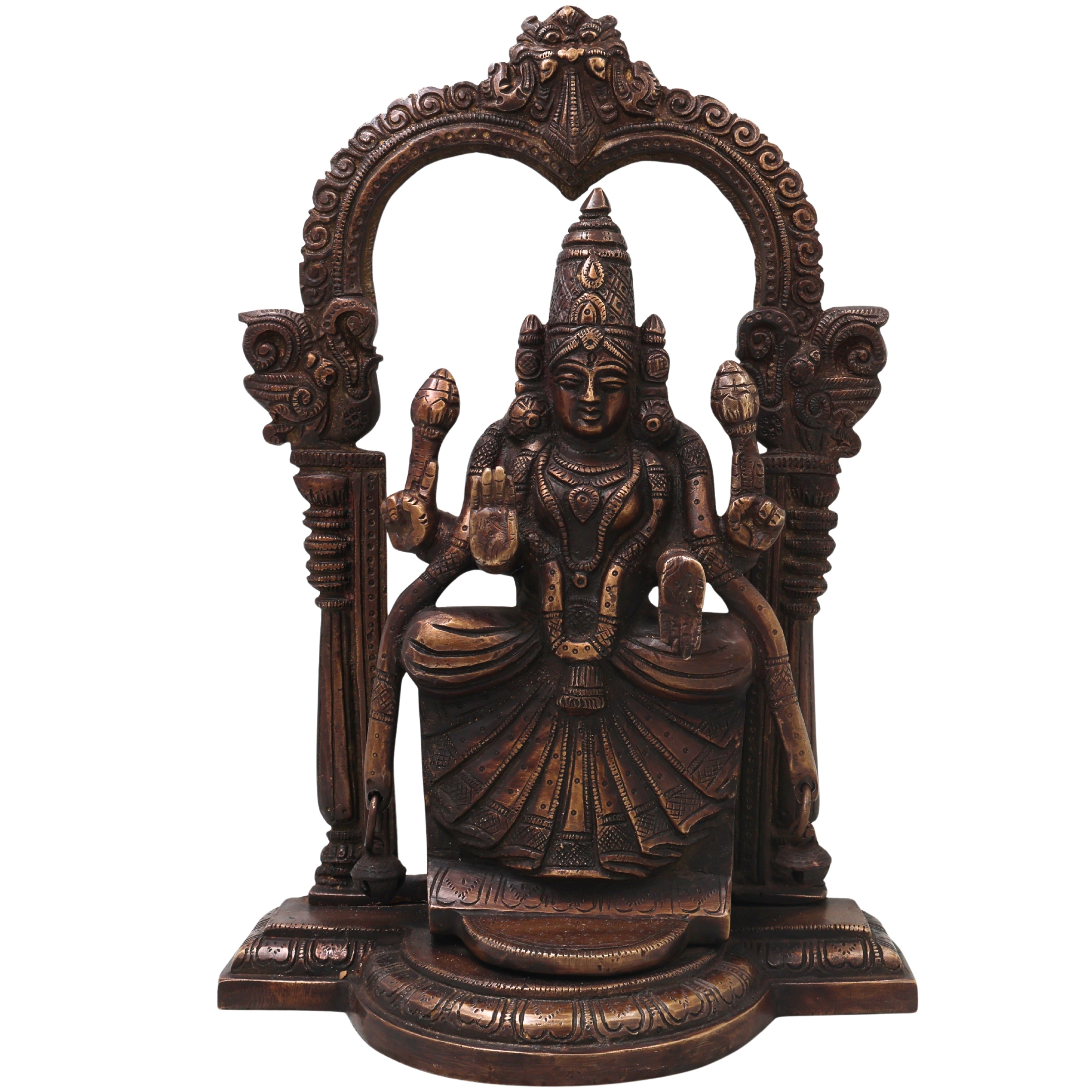 Brass Padmavati Devi Idol Handcrafted Alamelu Manga Murti Traditional Chola Style for Pooja Home Decor & Gifting, Gold, 13 Inch, 1 Piece