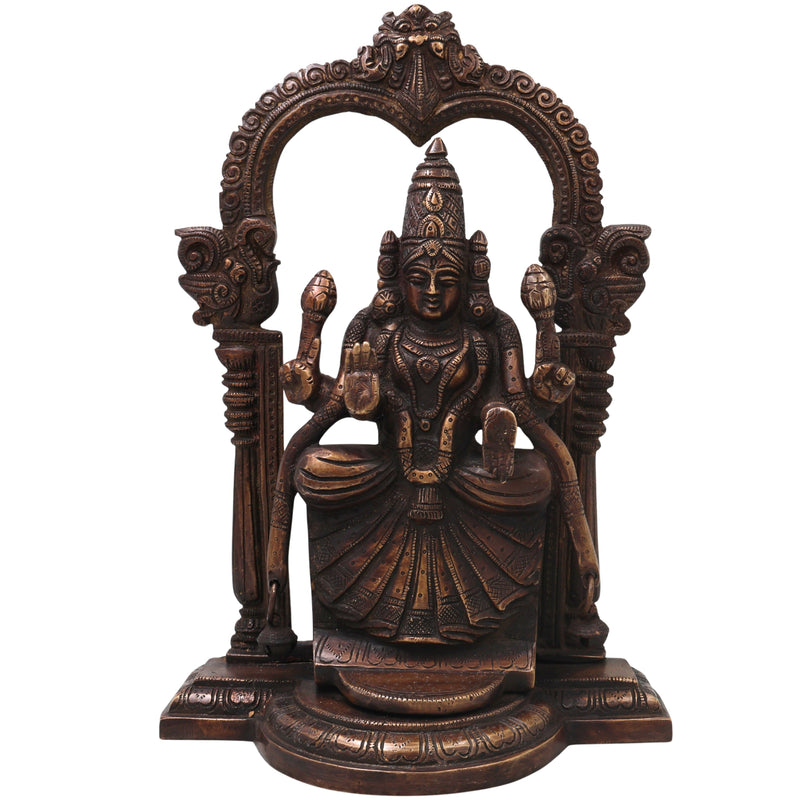 Brass Padmavati Devi Idol Handcrafted Alamelu Manga Murti Traditional Chola Style for Pooja Home Decor & Gifting, Gold, 13 Inch, 1 Piece