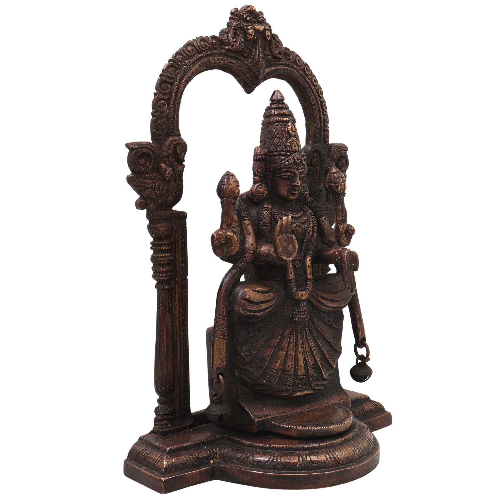 Brass Padmavati Devi Idol Handcrafted Alamelu Manga Murti Traditional Chola Style for Pooja Home Decor & Gifting, Gold, 13 Inch, 1 Piece