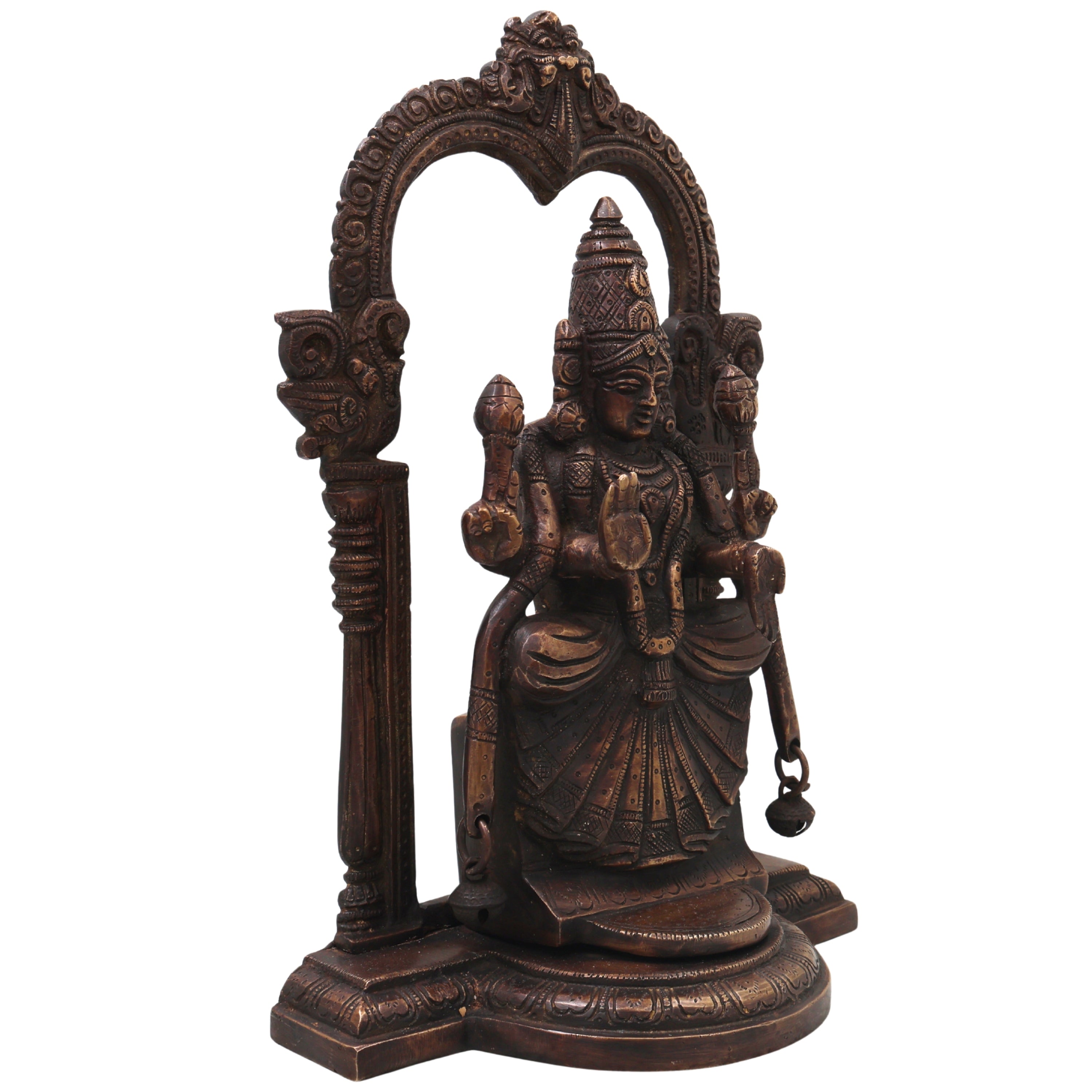 Brass Padmavati Devi Idol Handcrafted Alamelu Manga Murti Traditional Chola Style for Pooja Home Decor & Gifting, Gold, 13 Inch, 1 Piece