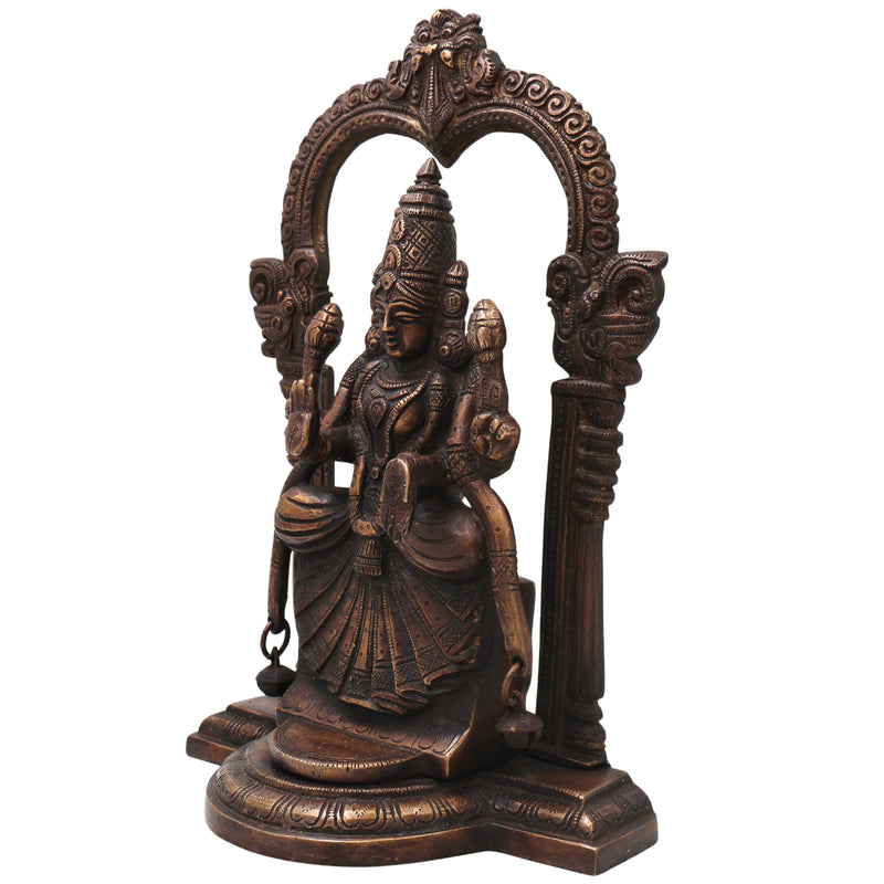 Brass Padmavati Devi Idol Handcrafted Alamelu Manga Murti Traditional Chola Style for Pooja Home Decor & Gifting, Gold, 13 Inch, 1 Piece