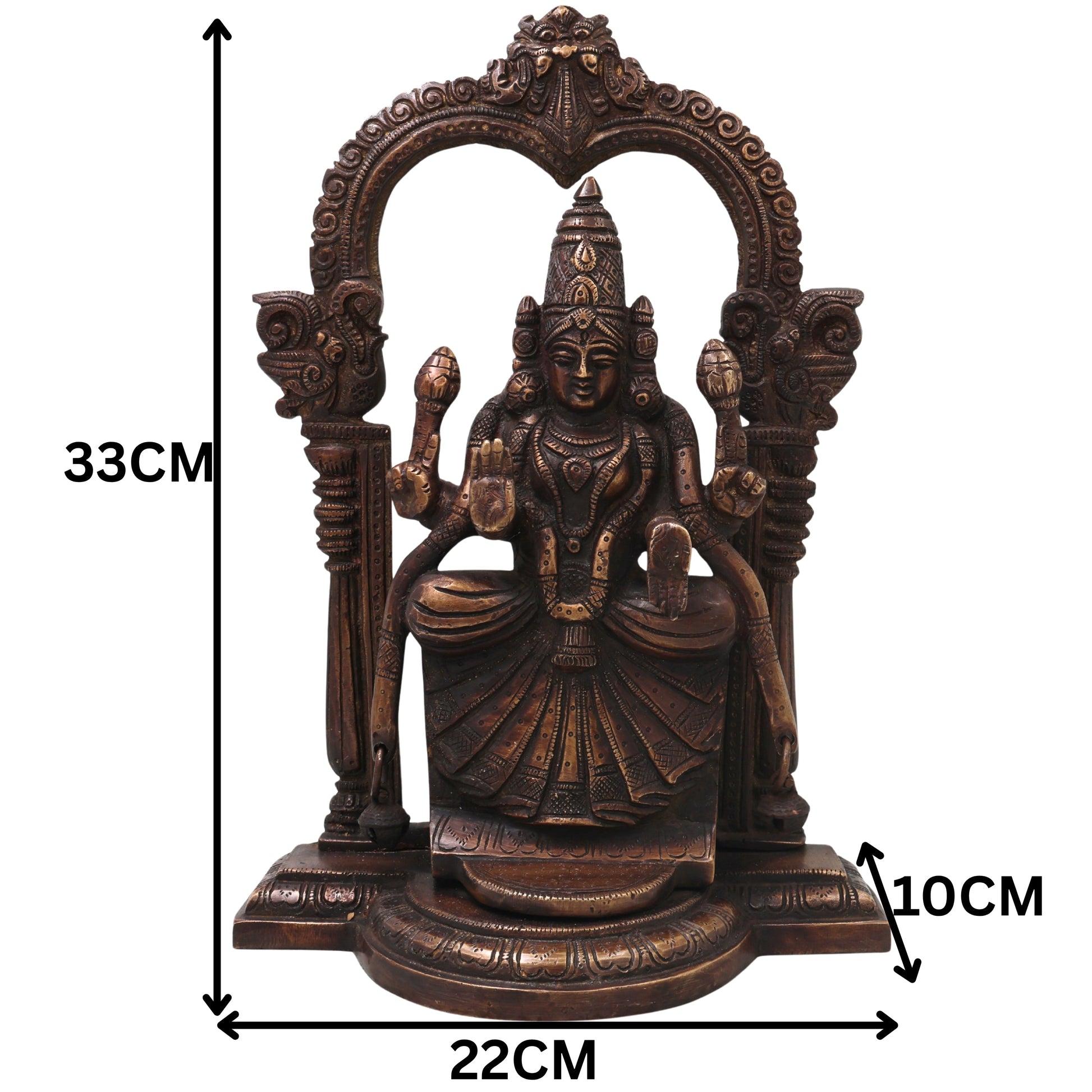 Brass Padmavati Devi Idol Handcrafted Alamelu Manga Murti Traditional Chola Style for Pooja Home Decor & Gifting, Gold, 13 Inch, 1 Piece