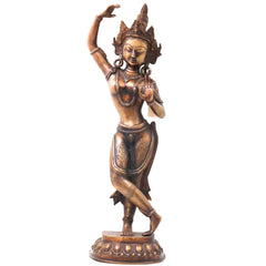 Brass Mayadevi Idol, Mahamaya Devi Handcrafted Traditional Chola Murti for Pooja, Temple Decor & Gifting, Gold, 21 Inch, 1 Piece
