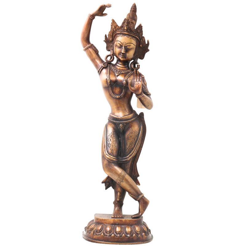 Brass Mayadevi Idol, Mahamaya Devi Handcrafted Traditional Chola Murti for Pooja, Temple Decor & Gifting, Gold, 21 Inch, 1 Piece