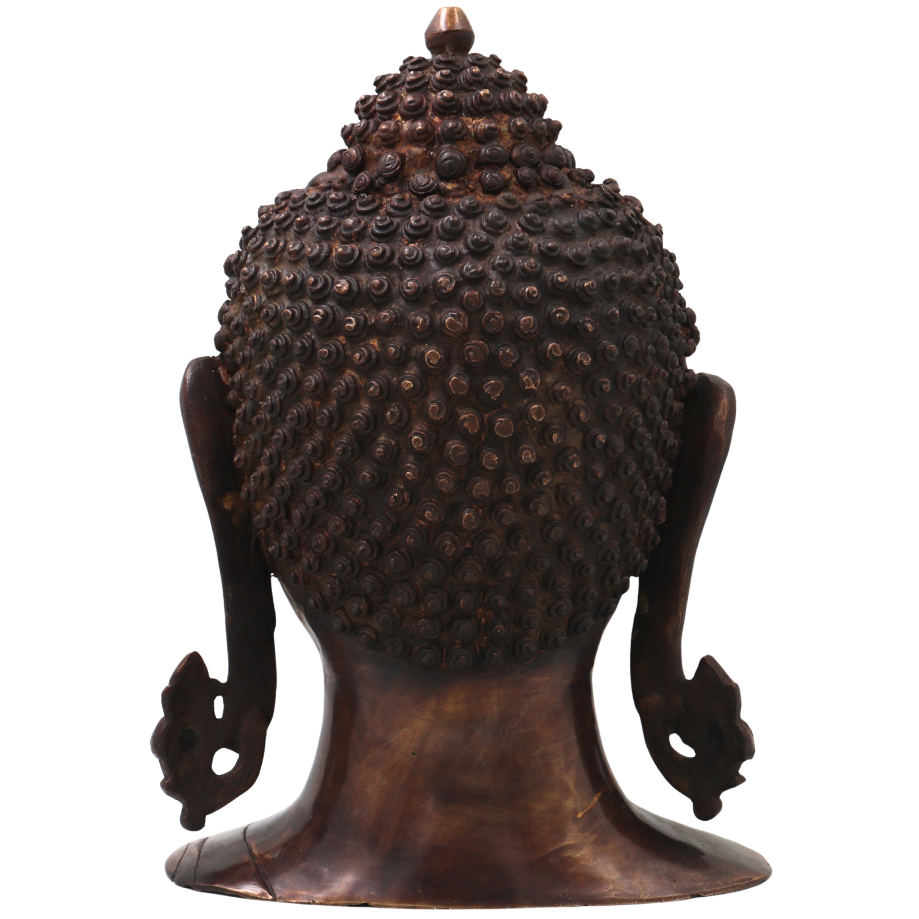 Brass Buddha Head Statue, Handcrafted Gautama Buddha Murti Traditional Spiritual Home Decor & Gifting Idol, Gold, 12 Inch, 1 Piece