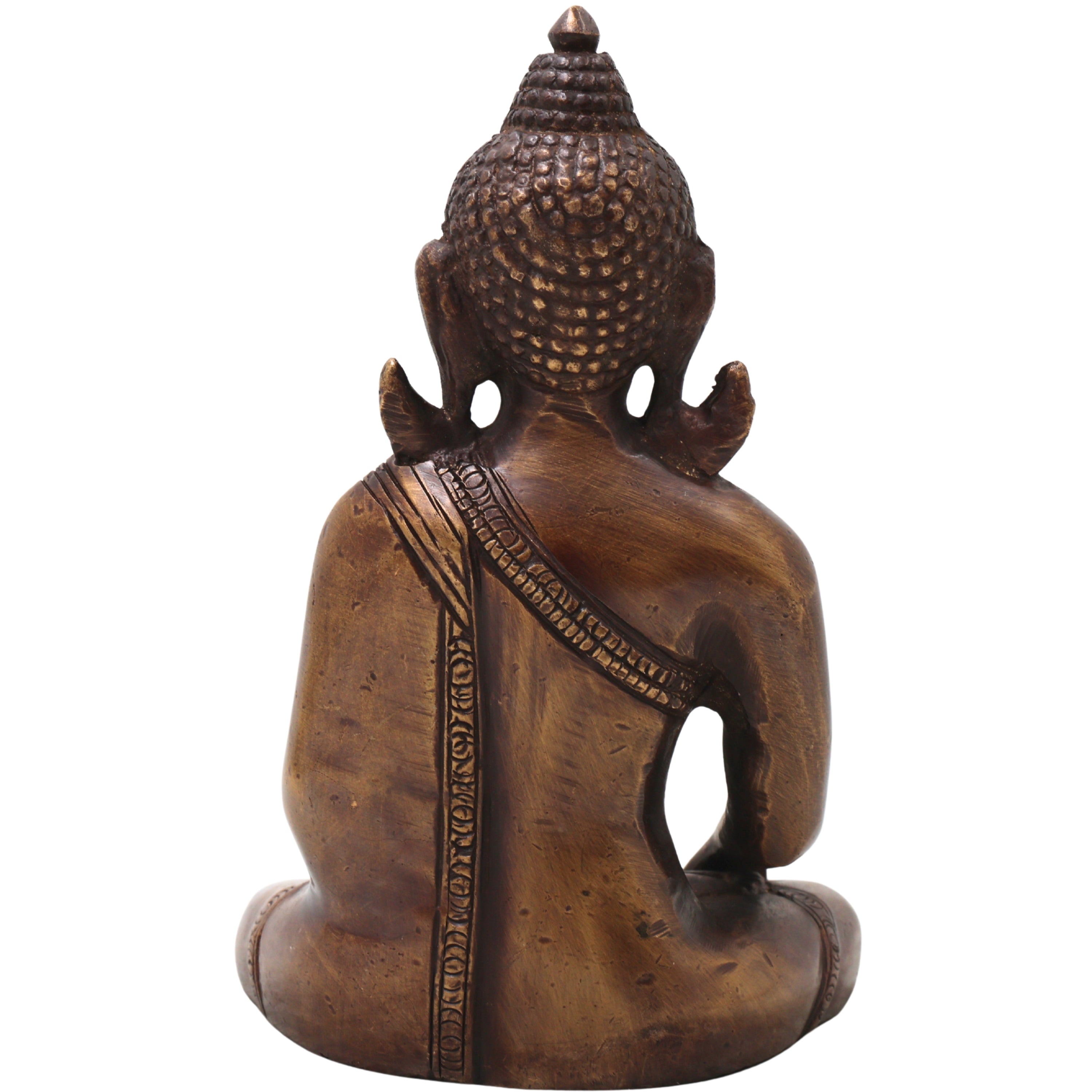Brass Gautama Buddha Idol Handcrafted Statue Traditional Spiritual Murti for Pooja Home Decor & Gifting, Gold, 10 Inch, 1 Piece