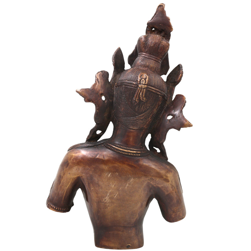 Brass Tara Devi Sculpture, Handcrafted Traditional Chola Style Goddess Idol for Pooja, Home Decor & Gifting, Gold, 14 Inch, 1 Piece
