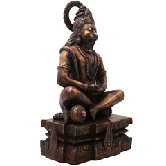 Brass Hanuman Idol Murti, Handcrafted Bajrangbali Anjaneya Statue for Pooja, Home Decor & Spiritual Gifting, Gold, 14.5 Inch, 1 Piece
