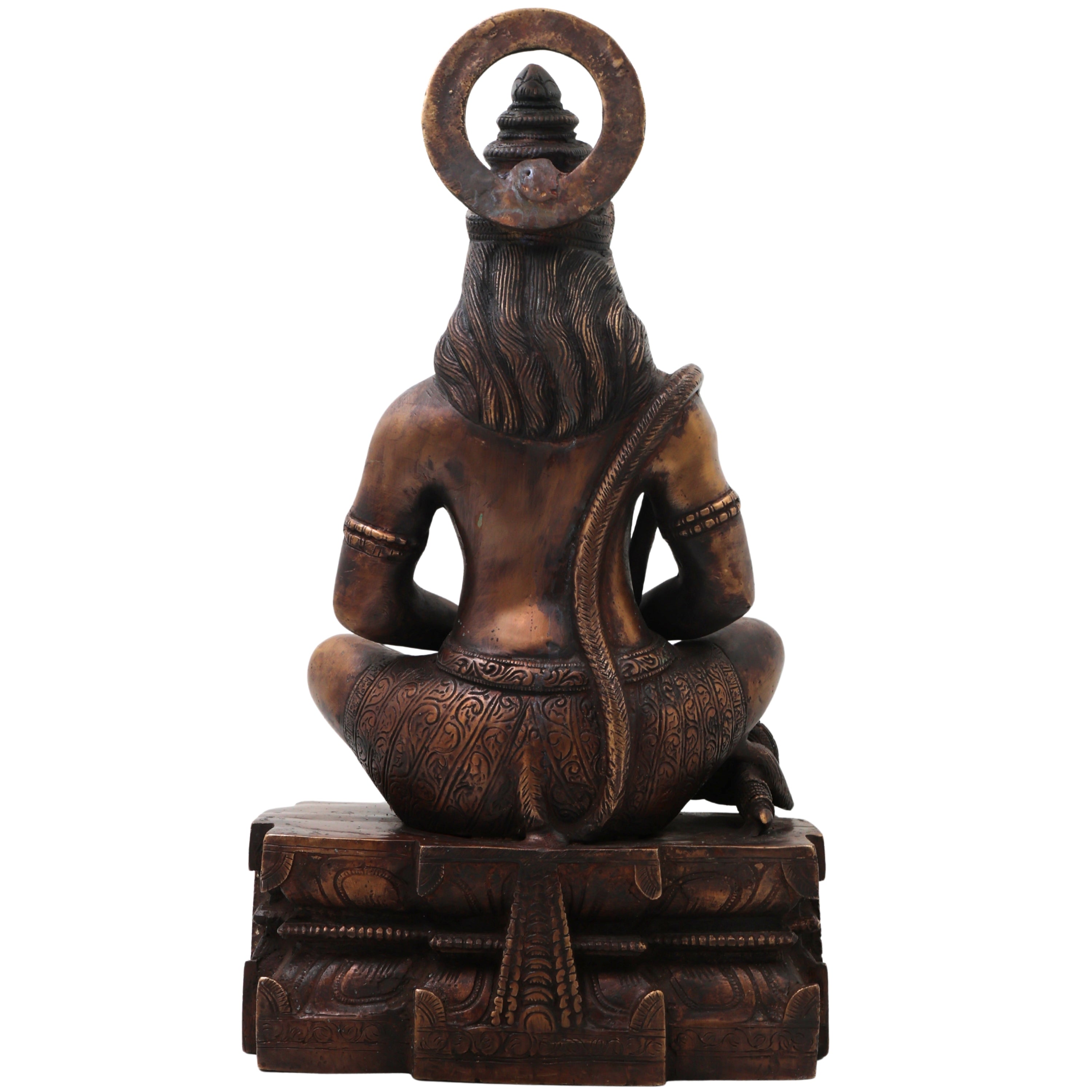 Brass Hanuman Idol Murti, Handcrafted Bajrangbali Anjaneya Statue for Pooja, Home Decor & Spiritual Gifting, Gold, 14.5 Inch, 1 Piece