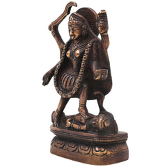 Brass Mahakali Idol Murti Handcrafted Traditional Kali Mata Statue for Pooja Decor Gifting, Gold, 6.5 Inch, 1 Piece