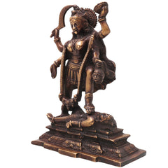 Brass Mahakali Idol Murti, Handcrafted Traditional Kalika Devi Statue for Pooja, Home Decor & Gifting, Gold, 7.5 Inch, 1 Piece