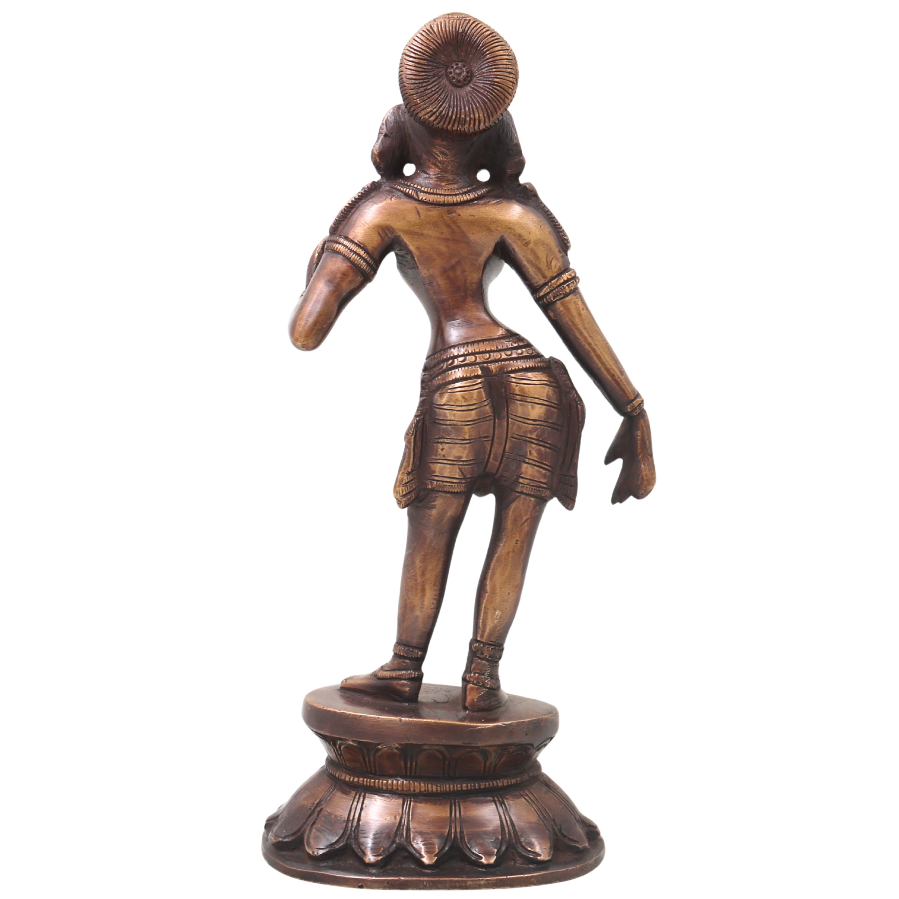 Brass Nartaki Dancer Sculpture Idol Handcrafted Traditional Chola Art Statue for Home Decor Pooja & Gifting, Gold, 11 Inch, 1 Piece