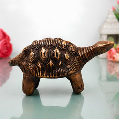 Brass Kurma Avatar Handcrafted Tortoise Idol for Vastu Pooja, Spiritual Home Decor, Traditional Gift Statue, Gold, 2 Inch, 1 Piece
