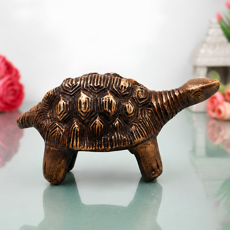 Brass Kurma Avatar Handcrafted Tortoise Idol for Vastu Pooja, Spiritual Home Decor, Traditional Gift Statue, Gold, 2 Inch, 1 Piece