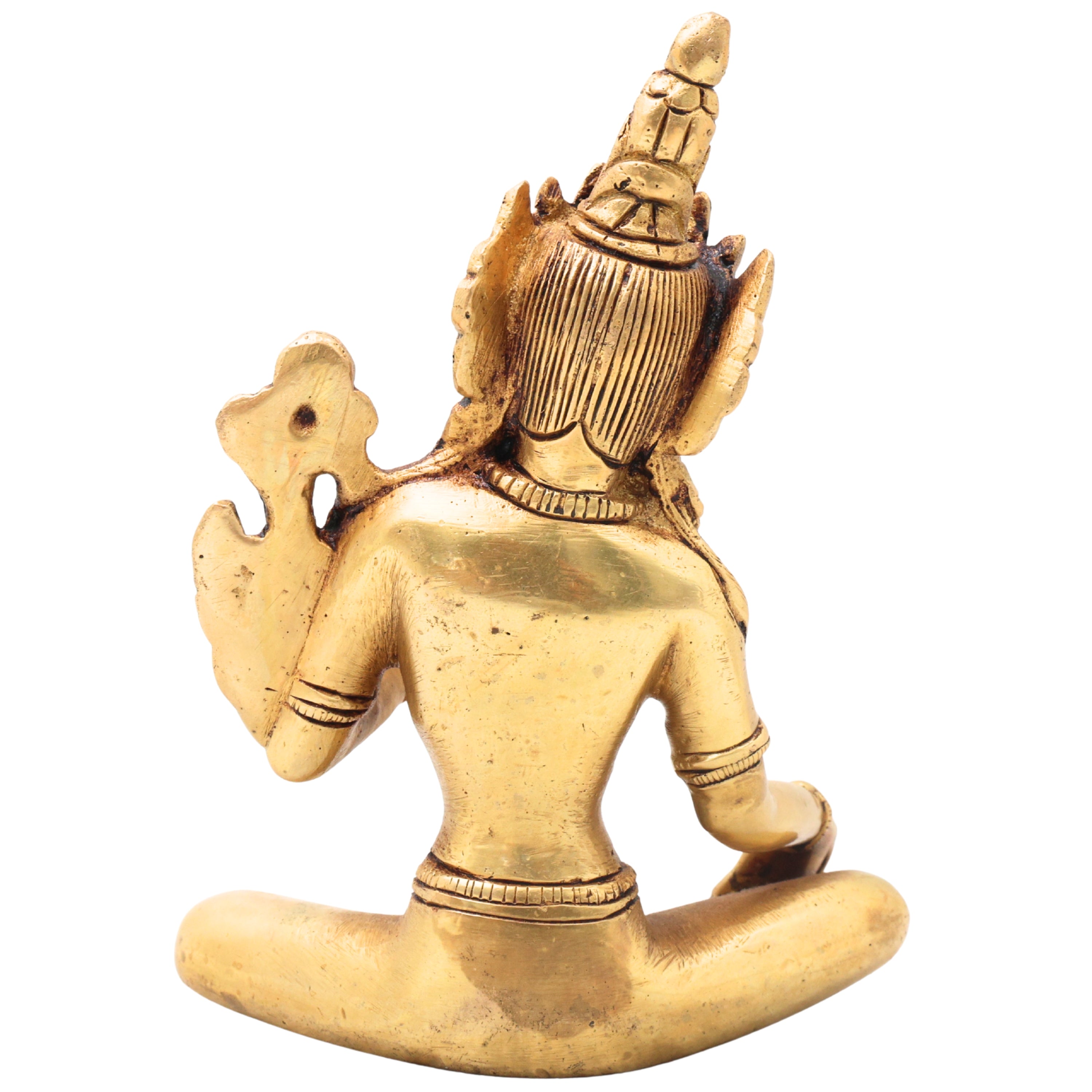 Brass Maa Tara Mahavidya Idol, Handcrafted Traditional Chola Murti for Pooja, Spiritual Decor & Gifting, Gold, 6.5 Inch, 1 Piece