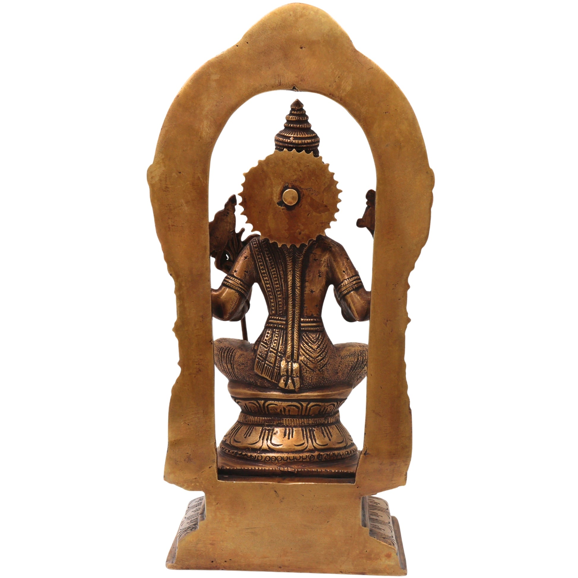 Brass Raja Rajeshwari Idol, Lalita Tripura Sundari Murti for Pooja, Home Decor, Gifting, Handcrafted Chola Art, Gold, 10.5 Inch, 1 Piece