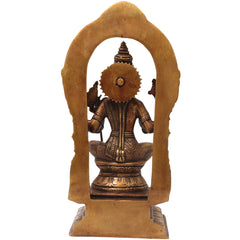 Brass Raja Rajeshwari Idol, Lalita Tripura Sundari Murti for Pooja, Home Decor, Gifting, Handcrafted Chola Art, Gold, 10.5 Inch, 1 Piece