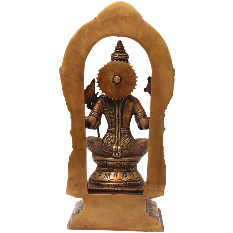 Brass Raja Rajeshwari Idol, Lalita Tripura Sundari Murti for Pooja, Home Decor, Gifting, Handcrafted Chola Art, Gold, 10.5 Inch, 1 Piece
