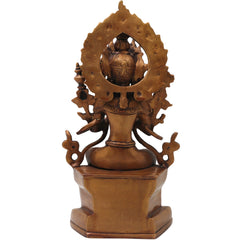 Brass Maitreya Buddha Idol, Future Buddha Ajita Bodhisattva Murti for Pooja, Home Decor, Gifting Handcrafted Traditional Sculpture, Gold, 12 Inch, 1 Piece