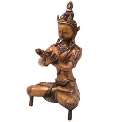 Brass Vajradhara Sattva Idol Statue Murti, Handcrafted Traditional Buddhist Sculpture for Pooja Decor Gifting, Gold, 11.5 Inch, 1 Piece