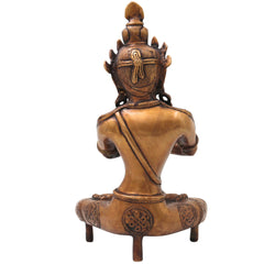 Brass Vajradhara Sattva Idol Statue Murti, Handcrafted Traditional Buddhist Sculpture for Pooja Decor Gifting, Gold, 11.5 Inch, 1 Piece