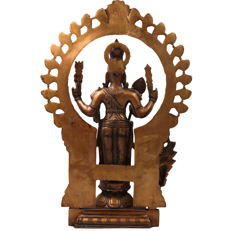 Brass Murugan Kartikeya Idol, Subrahmanya Skanda Kumaraswamy Murti for Pooja, Home Decor, Gifting, Traditional Chola Art, Gold, 22 Inch, 1 Piece