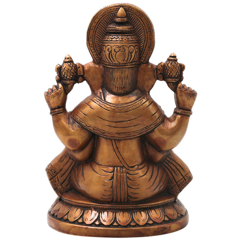 Brass Ganesha Ganapati Vinayaka Idol for Pooja, Home Decor & Gifting Handcrafted Traditional Chola Murti, Gold, 9 Inch, 1 Piece