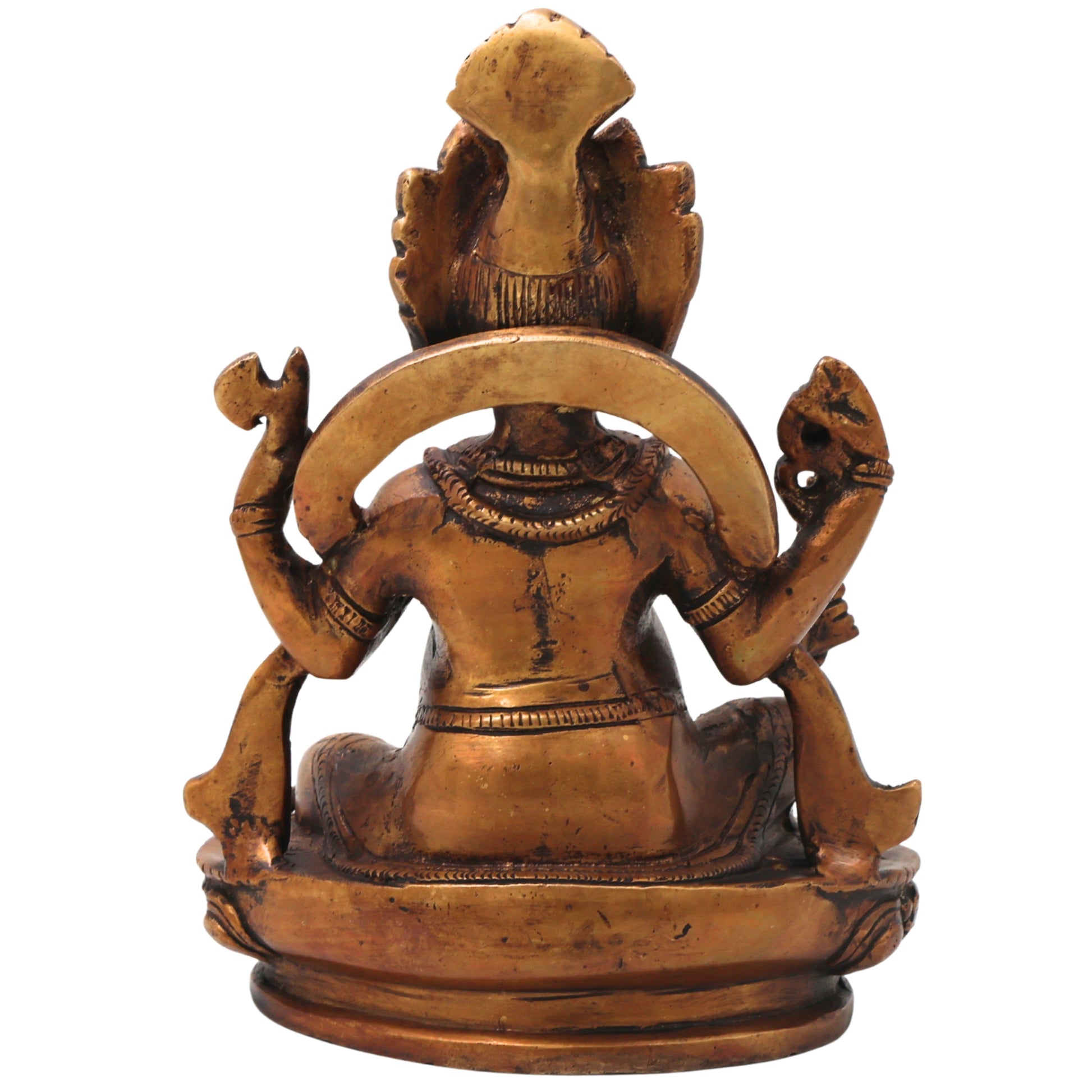 Brass Ganesha Ganapati Vinayaka Idol, Handcrafted Traditional Chola Murti for Pooja, Decor & Gifting, Gold, 9.5 Inch, 1 Piece