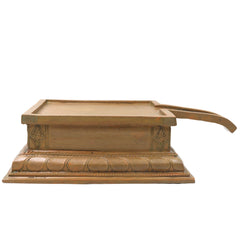 Bronze Abhisheka Peetam Handcrafted Temple Worship Pedestal for Deity Abhishekam Pooja Altar & Ritual Use, Brown, 3 Inch, 1 Piece